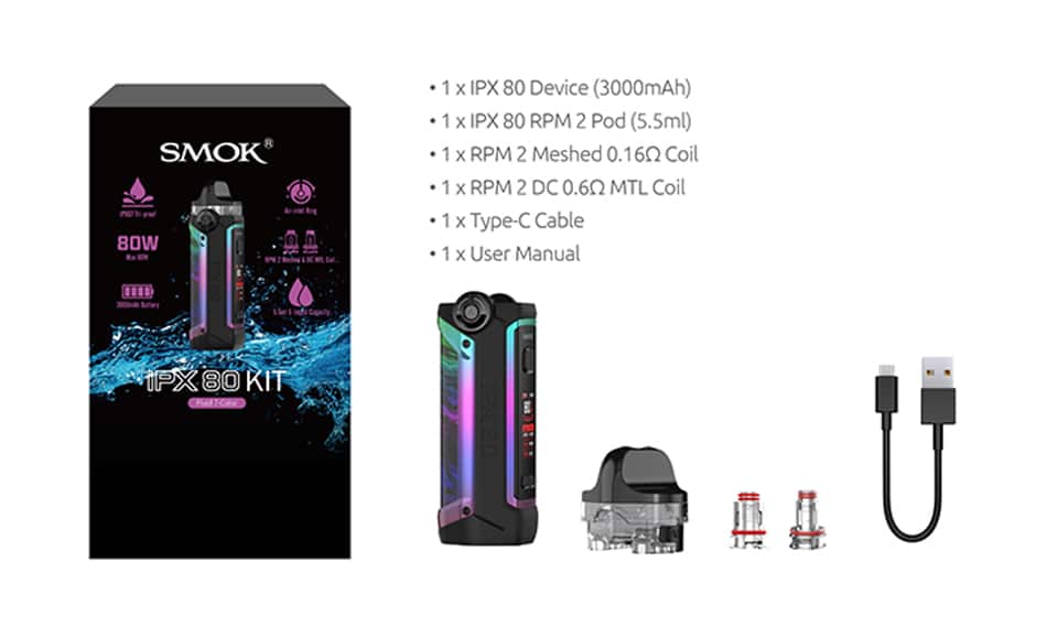 smok ipx 80 kit icerik